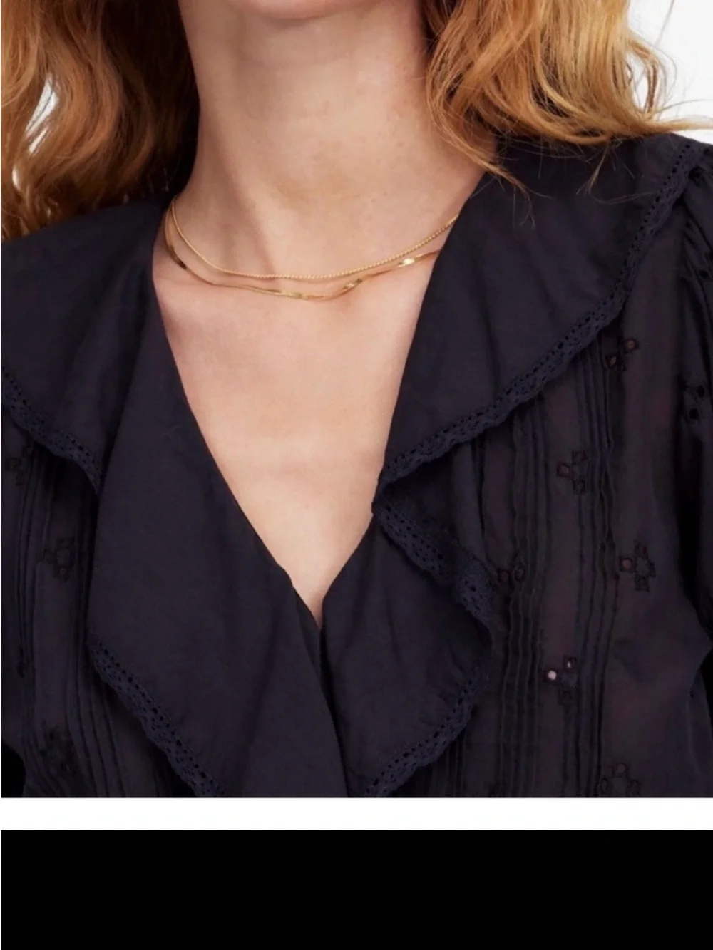 Madewell black ruffled